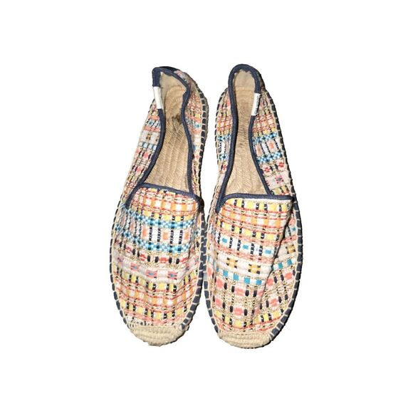 Soludos Shoes Womens Size 8 Espadrilles Multicolor Textured Gold Slip On Flats - Picture 1 of 7